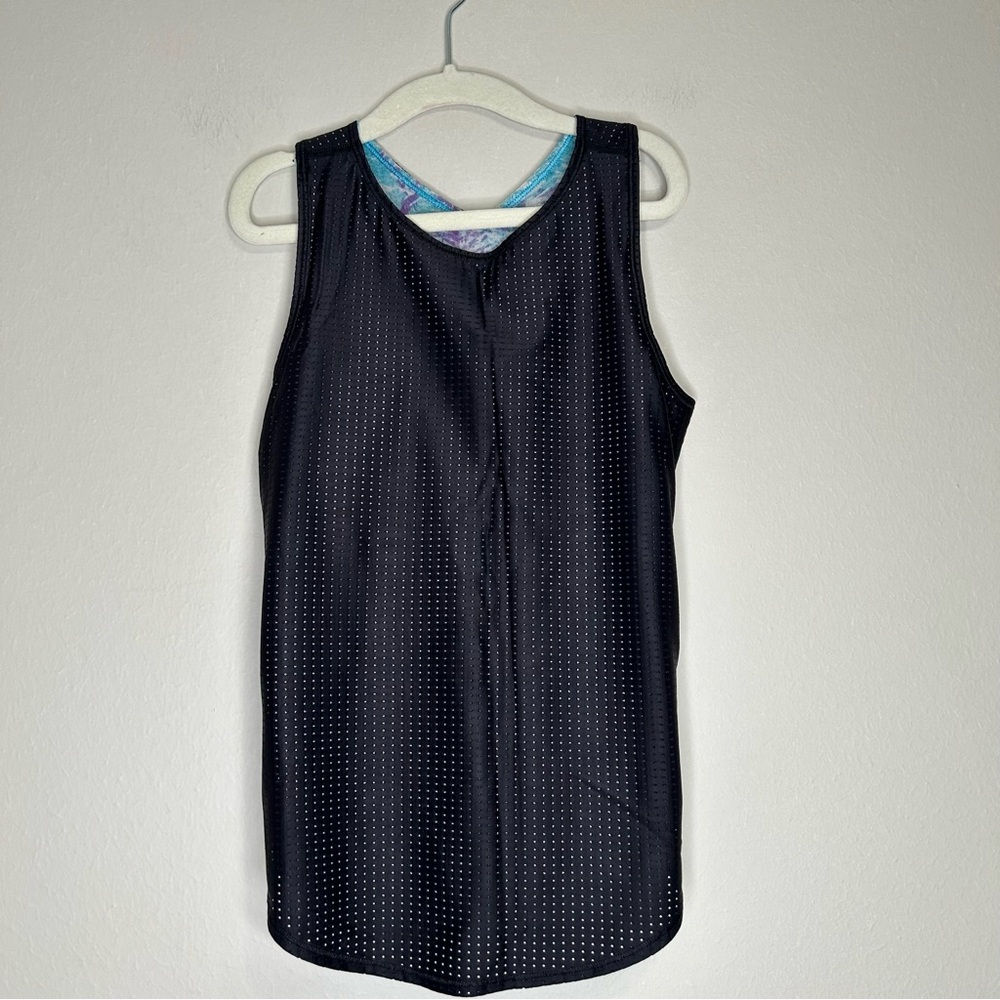 Ivivva Blue & Black Reversible Tank‎ Top Girls Sz 10